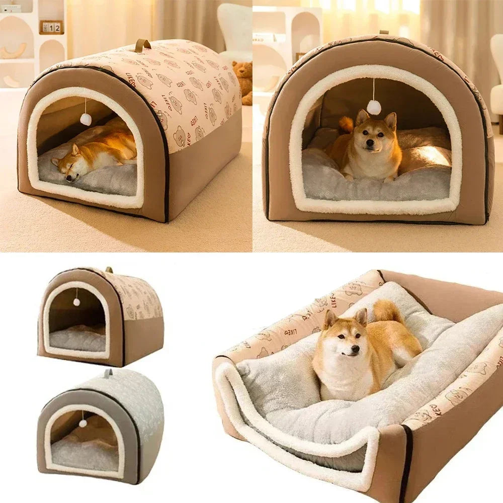 1PC Large Dog Kennel Winter Warm Dog House Removable Washable Four Seasons Large Dogs and Dog House Type Pet Sleeping asu