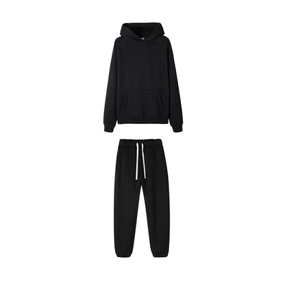 Men Women Hooded Sets Fashion Type 2 Piece Suit Thick fleece Jogging Sweatshirts Oversized Tracksuit Hoodie+Pants Streetwear 4 kanpe