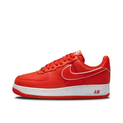 Nike Air Force 1 Men's and Women's Board Shoes Are Non Slip, Durable, Comfortable, Lightweight, Cushioned, Low Cut, Red fr