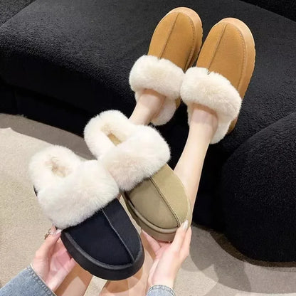 Winter Plush Cotton Slippers Women Flats Shoes New kp