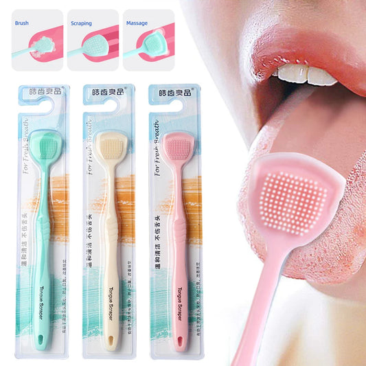 1pcs Scraper For Tongue Cleaning Silicone Dental Tongue Scraper Double-sided Tongue Scraping Tools Oral Hygiene Supplies