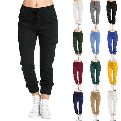 Fashion Streetwear Sports Trousers Pockets Solid Work Pants jòg