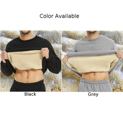 Casual Men's Fleece Lined Thick Warm Thermal Underwear Tops Basic T-shirts Streetwear Crew Neck Pullover Tees T Shirt Clothing J17