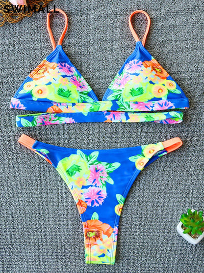 2024 Sexy Bikini Swimsuit Women Swimwear Two-piece Bikini Set Print Bathing Suit Swimming Suit Beach Wear Female Biquini