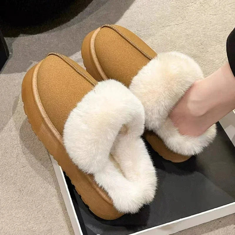 Winter Plush Cotton Slippers Women Flats Shoes New kp