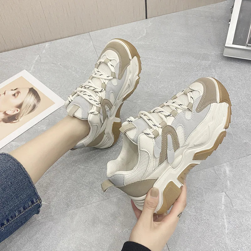 New Platform Fashion Casual Chunky Sneakers Women Autumn Sneakers  Women Thick-Soled Thick Bottom Asual Shoes fem