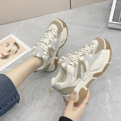 New Platform Fashion Casual Chunky Sneakers Women Autumn Sneakers  Women Thick-Soled Thick Bottom Asual Shoes fem