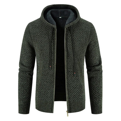 Cardigan Men's  Jacket Male Cold Blouse Autumn Winter New Korean Casual Slim Hooded Windbreaker Warm Y2K Chenille Coat