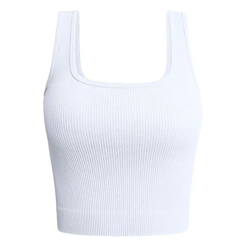 Women Solid Square Neck Ribbed Tank Top Camisole Women Summer Basic Elastic Sleeveless Crop Tops Y2k Clothes asu