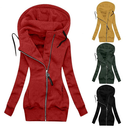 Classic Winter Coat Side Pockets Cold Resistant Super Soft Zipper Closure Warm Hoodie women's Jacket