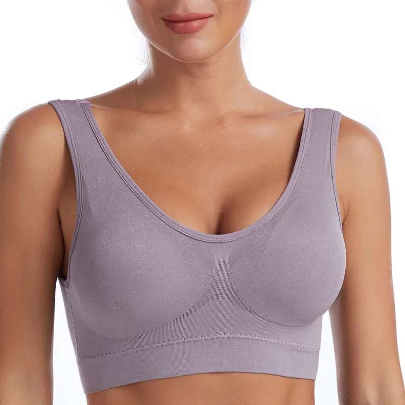 Women Wire Free Bralette Underwear Comfortable Active Padded Brassiere Crop Top asu