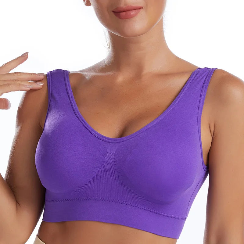 Women Wire Free Bralette Underwear Comfortable Active Padded Brassiere Crop Top asu