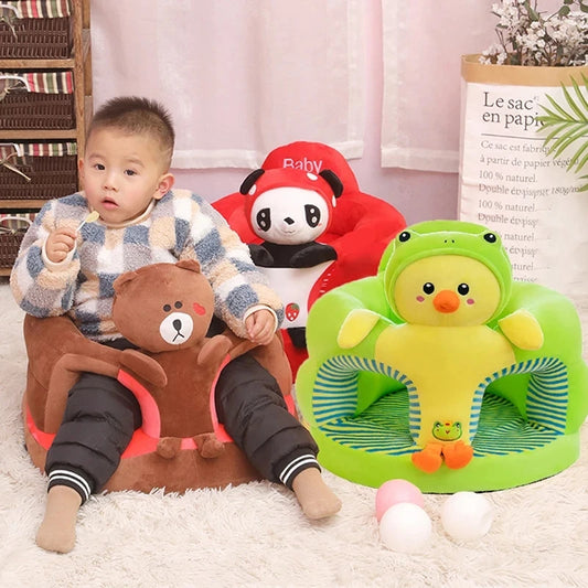 Cute Baby Sofa Support Seat Cover Plush Chair LearningTo Sit Feeding Chair Comfortable Toddler Nest Puff Washable Without Filler fsil