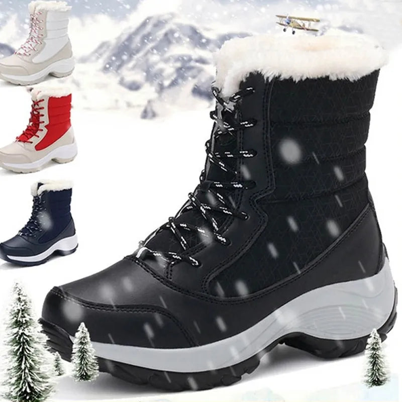 Snow Boots Plush Warm Ankle Boots For Women Winter Shoes Waterproof Boots Women Female Winter Shoes Booties Botas kodez