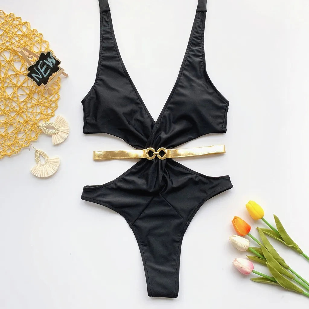 2024 New Summer Women Swimsuit Sexy Halter Bandage Bikini Backless Tie-Up Swimwear High Waist Push Up Big Breast Bathing Suits