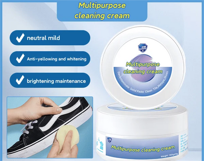 260g White Shoes Cleaning Cream Stains Remover Shoes Whitening All-Purpose Cleansing Cream With Wipe Sponge For Shoes Sneakers