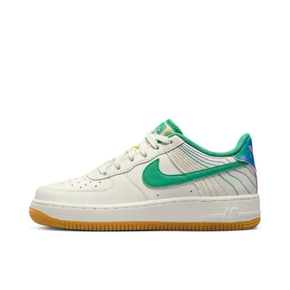 Nike Air Force 1 Men's and Women's Board Shoes Leather Casual Comfort Anti Slip Shock Absorbent Low Cut Blue and White fr