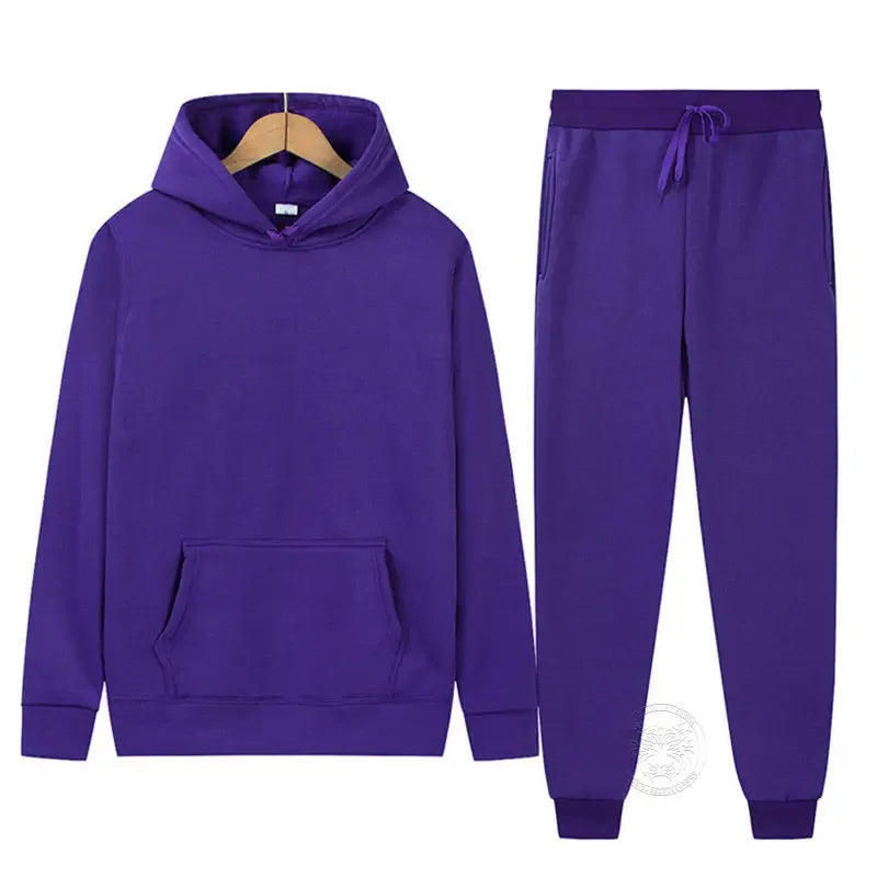 Sportswear for Men and Women Couples Spring, Autumn and Winter Fleece Sweatshirt Set Hoodie + Sweatpants 2-piece Set 4 kanpe