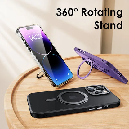 360 Degree Rotation Stand Phone Case For Iphone 11 12 13 14 15 Pro Max 15 Plus Magnetic Holder Cover For Samsung S23 Ultra Plus greg