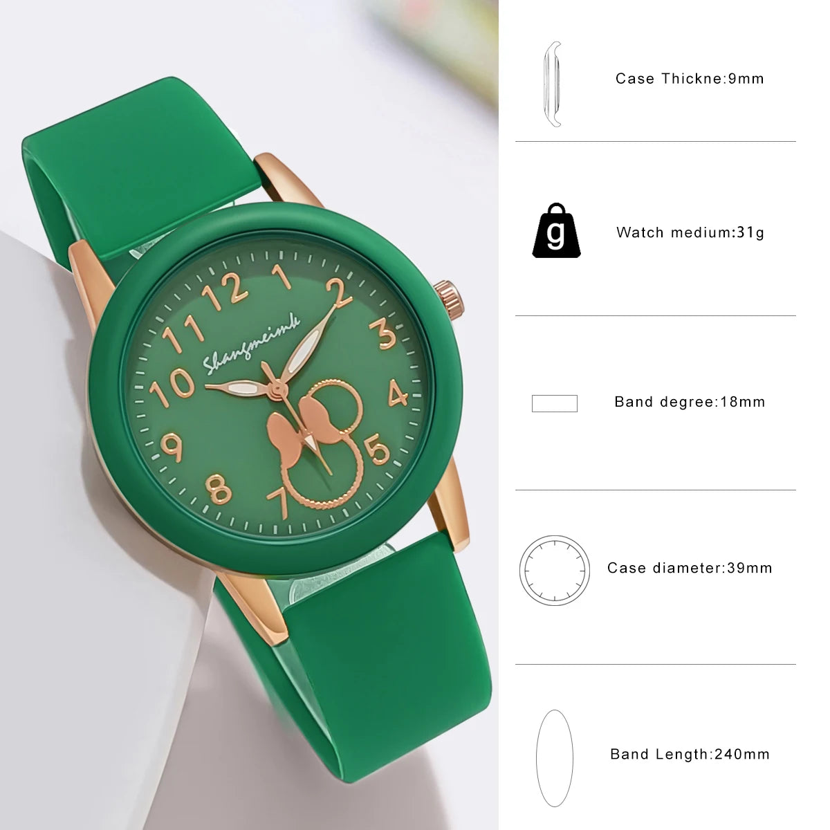 Quartz Watches For Women Luxury Brand Ladies Round Clock Silicone Women's Watch Gift