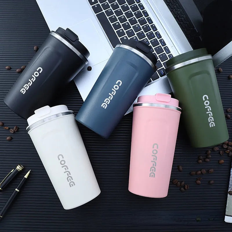 350ml/500ml Stainless Steel Coffee Cup Travel Thermal Mug Leak-Proof Thermos Bottle Tea Coffee Mug Vacuum Flask Insulated Cups