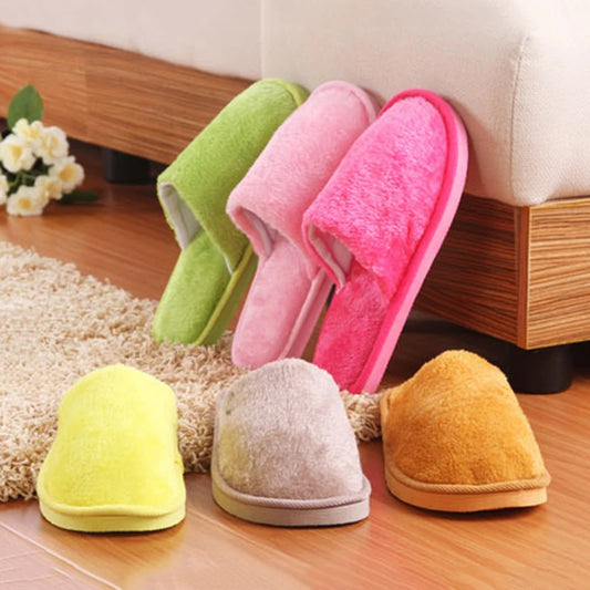 Comwarm Plush Slippers For Women Men Winter Slippers Cute Indoor Home  Cotton Slippers Comfortable Spare slippers domi