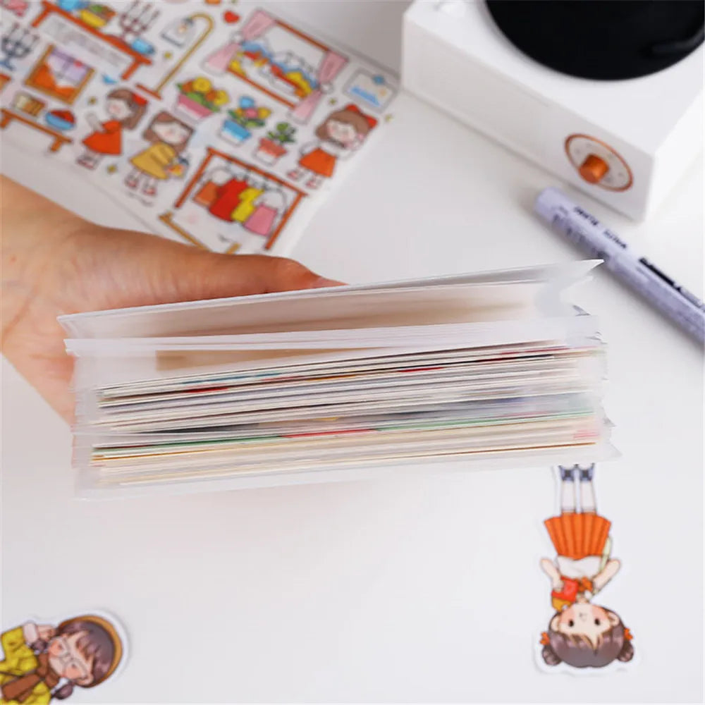 40sheets Pocket A6 Storage Book Sticker Card Portable Transparent Folder Collection Photo Sticker Storage School Stationery