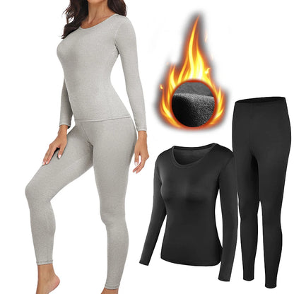 Women Thermal Underwear Set 2 pack Long Johns Ultra Soft Fleece Lined Base Layer Keep Warm Cold Weather Top Bottom﻿ J17