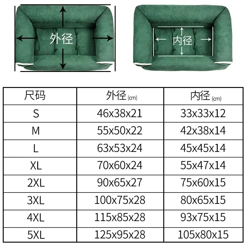 Pet Dog Bed Sofa Deep Sleep Dog House Square Thickened Warm Cat Mat Small Kennel Pet Product Breathable Blanket Winter asu