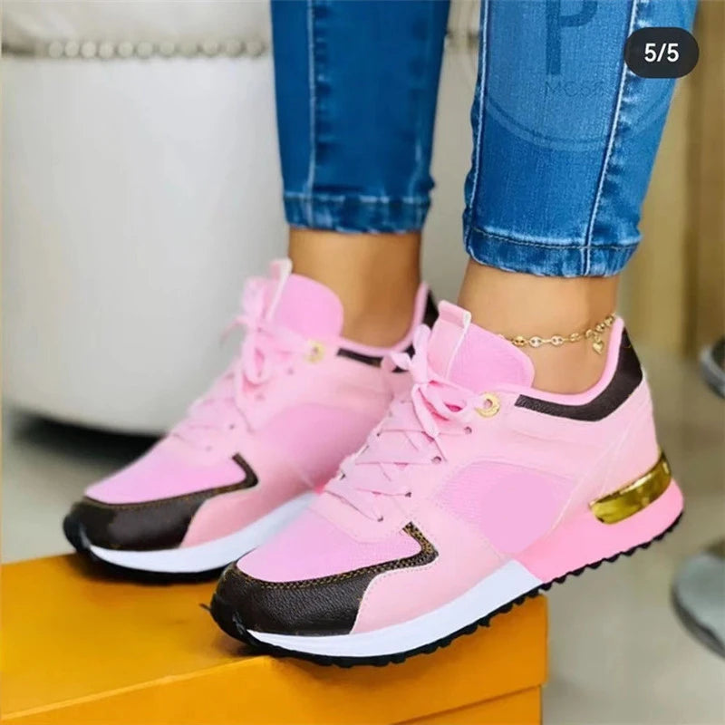 Autumn Winter Women Sneakers Mesh Lace Up Casual Vulcanize Shoes Ladies Flats Outdoor Sports Running Shoes Platform Shoes djam