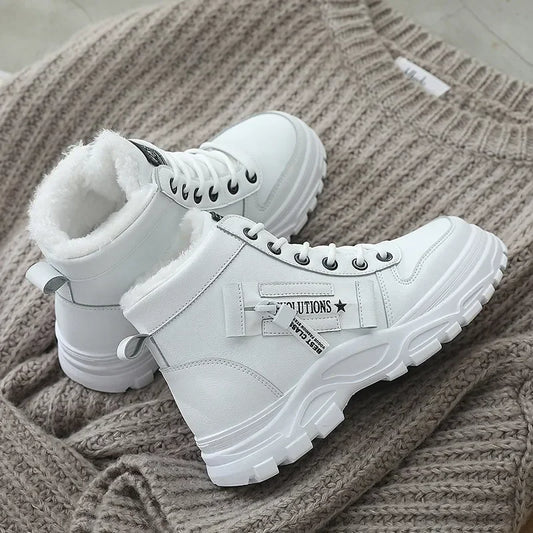 Women Winter Snow Boots  New Fashion Style High-top Shoes Casual Woman Waterproof Warm Woman Female High Quality White Black kodez