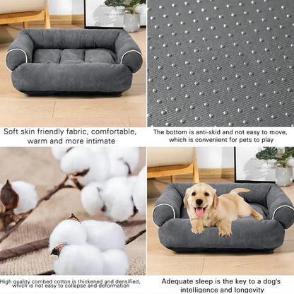 Pet Dog Bed Sofa Deep Sleep Dog House Square Thickened Warm Cat Mat Small Kennel Pet Product Breathable Blanket Winter asu