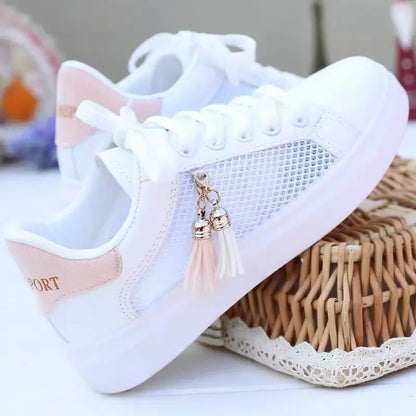 Women Sneaker Breathable Students Casual Shoes Sports for Girl Flat Mesh White Shoes Vulcanize Desginer 2023 fem