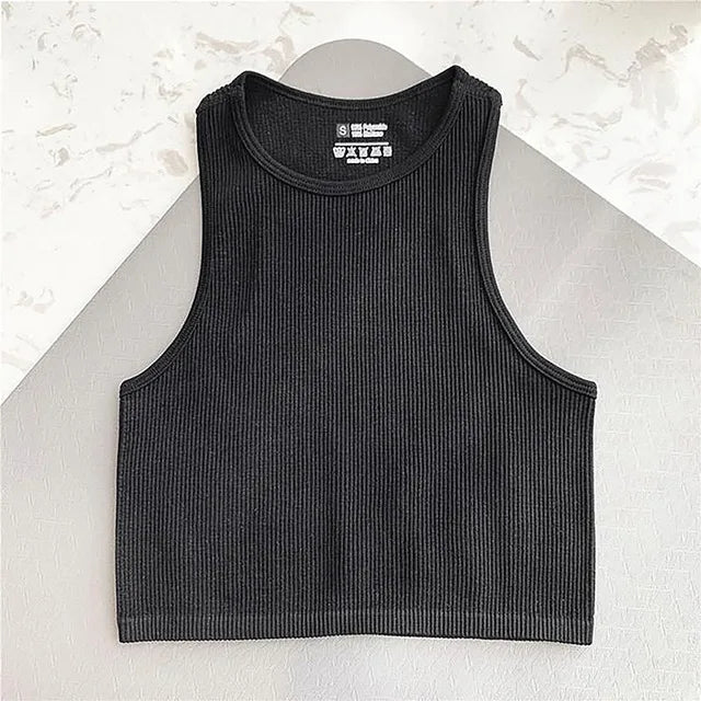 Sleeveless Yoga Short Shirts Running Sports Gym Women Tops Fitness Running Moisture Breathable Seamless Knitted Vest asu