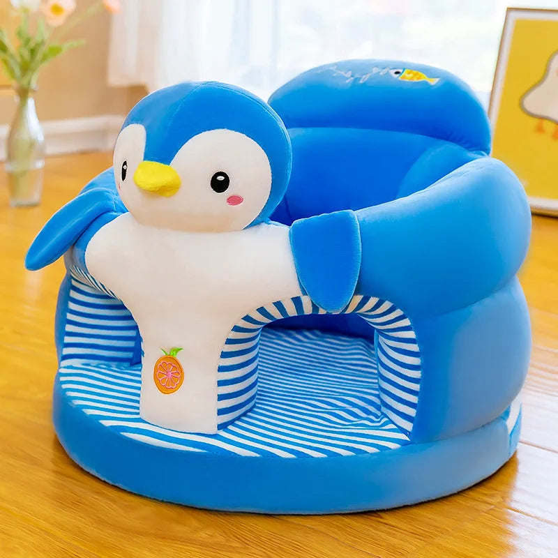 Cute Baby Sofa Support Seat Cover Plush Chair LearningTo Sit Feeding Chair Comfortable Toddler Nest Puff Washable Without Filler fsil