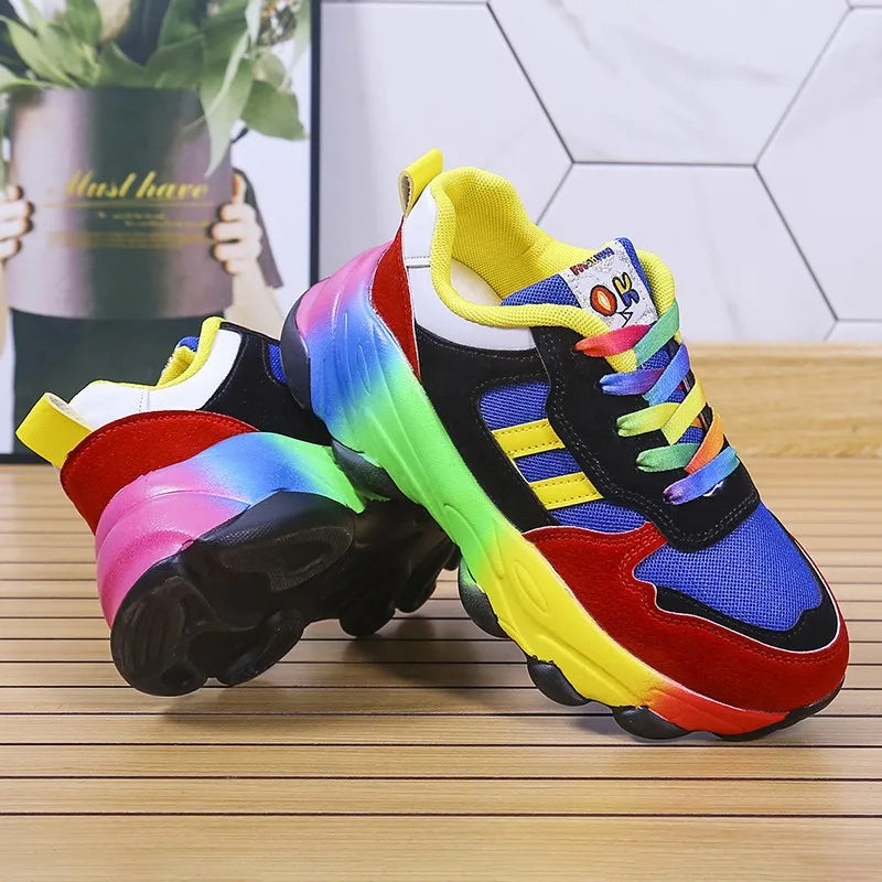 Fashion Women Sneakers Running Footwear Feminino Colorful Casual Comfort Lace Up Running Shoes Outdoor platform Women Tenis shoe djam