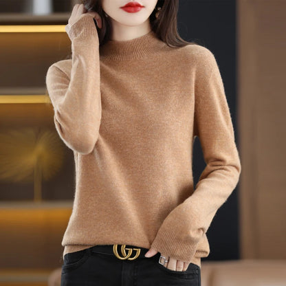 Seamless Cashmere Sweater Women's Clothing Tops 100% Wool Knitted Pullove  Slim Fit Fashion Base Sweater  Spring  Autnmn  3k