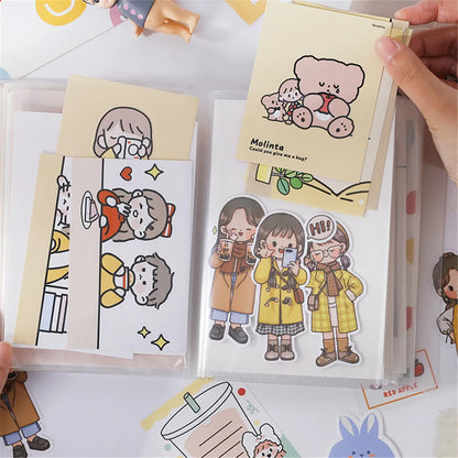 40sheets Pocket A6 Storage Book Sticker Card Portable Transparent Folder Collection Photo Sticker Storage School Stationery