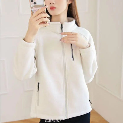 New Spring Autumn Clothes Sky Blue Coat Slim Women Sweatshirt Embroidery Letter Sport Tops Liner Fleece-lined Young Woman Jacket