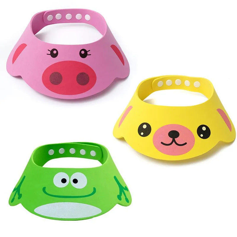 Children's shampoo hat  Adjustable Baby Shower Caps Lovely Baby Wash Hair Shield Hair Bath Shield Ear Eye Protection Visor