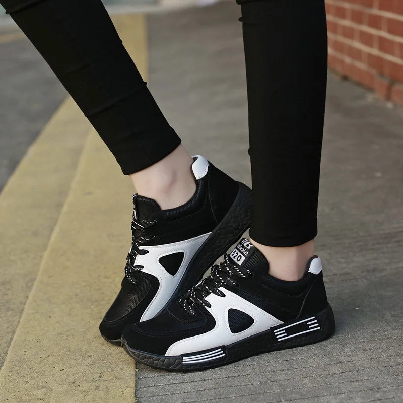 New Fashion Lace-up Sneakers Women Shoes Flat Breathable Mesh Ladies Shoes Women's Sneakers djam