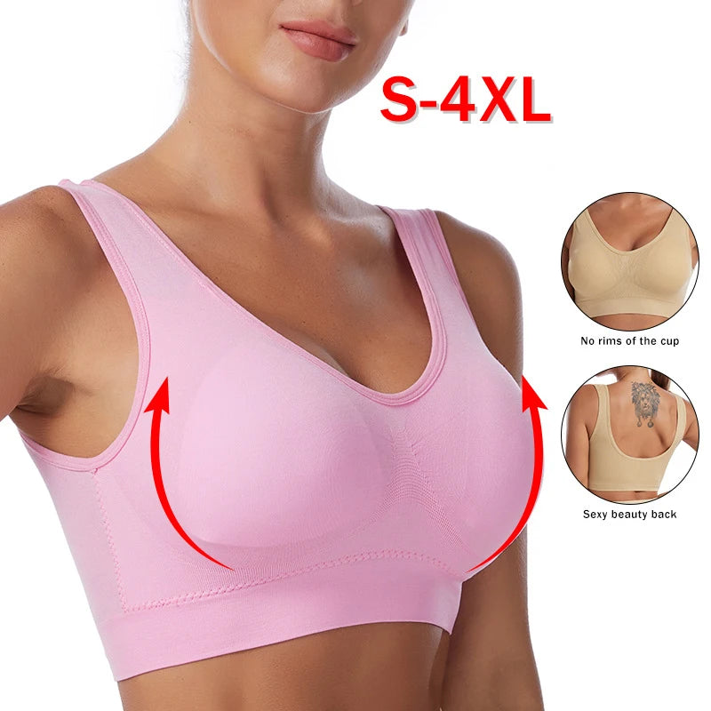 Women Wire Free Bralette Underwear Comfortable Active Padded Brassiere Crop Top asu