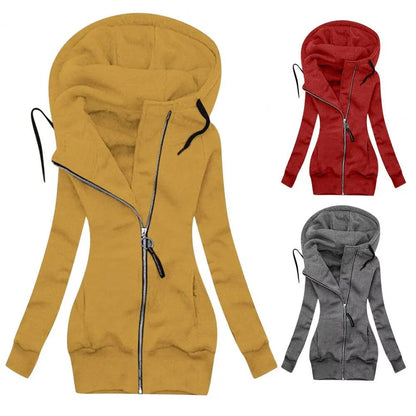 Classic Winter Coat Side Pockets Cold Resistant Super Soft Zipper Closure Warm Hoodie women's Jacket