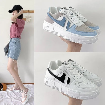 2022 Flats Woman Casual Breathable Female Vulcanized Sports Shoes on Platform Lace Up Woman Comfort Fashion Sneakersy Footwear fem