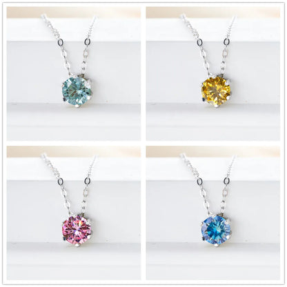 1CT six Prong Setting Moissanite Necklace D color VVS1 Lab Diamond Pendant For Women 925 Sterling Silver Wedding Jewelry jari