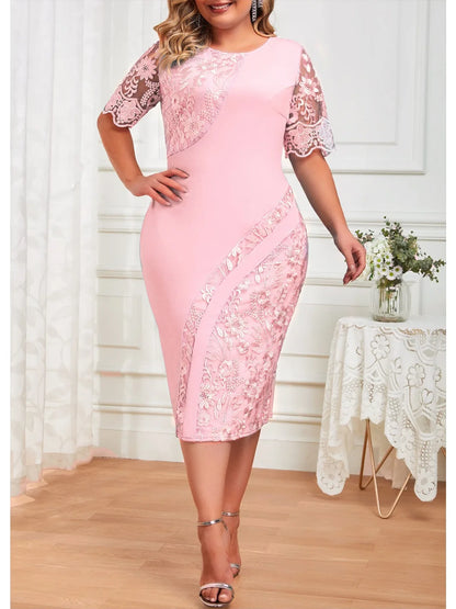 Dress Woman  Floral  Elegant Bodycon Pencil Dress for Wedding Guest jari