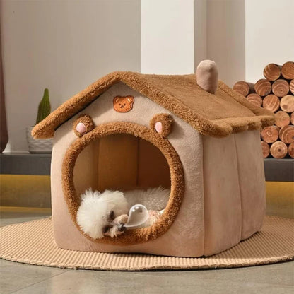 Foldable Pet House Removable Washable Cat House Puppy Cave Sofa Pet Bed House for Extra Small Dogs and Small and Medium Cats fsil