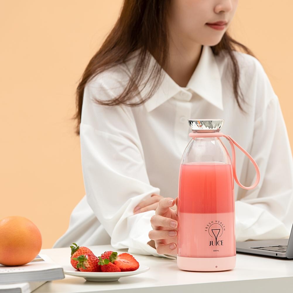 New Portable Blender 500ml Rechargeable Electric Orange Juicer Machine Personal Fresh Juice Blender Smoothie Cup Fruit Mixer