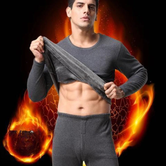 Thermal Underwear Men's Thickened and Padded Cold Protection Warm Set of Winter Fall Clothing +Pants Sweater Warm Suit J17