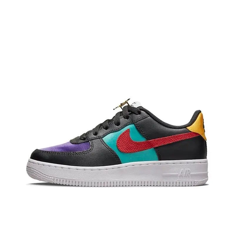 Nike Air Force 1 Low Men's and Women's Board Shoes Are Non Slip, Durable, Comfortable, Lightweight, Low Cut, Purple Yellow fr